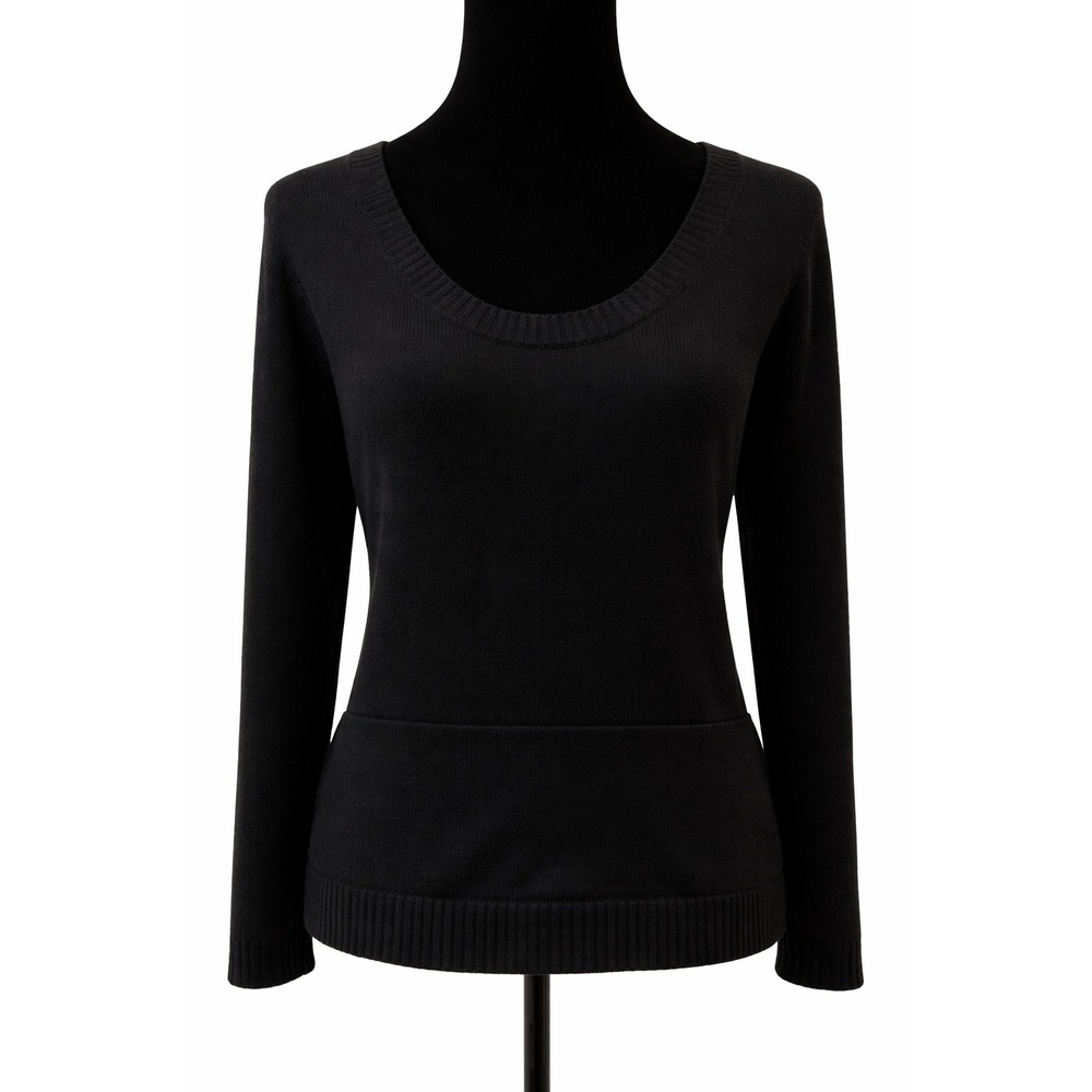 Childress Womens Pullover V-Neck‎ Sweater Size 1 Black Handloomed Cashmere
